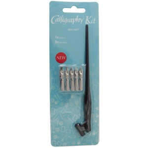 Kit Caligrafia 5 Penas + Cabo Oblique Sinoart SFT0236