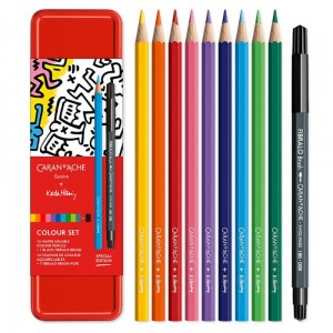 Estojo de Lápis Aquarelável Caran D’Ache Genève Edição Keith Haring
