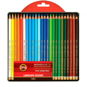 Lápis Aquarelável Koh-I-Noor Mondeluz 24 Cores Paisagens