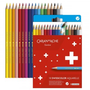 Lápis Aquarelável Swisscolor Cardboard Caran D'Ache 18 Cores
