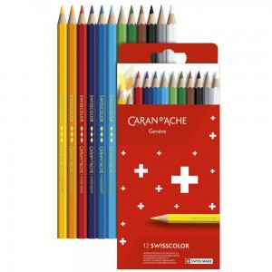 Lápis de Cor Swisscolor 12 Cores Permanente Caran D'Ache