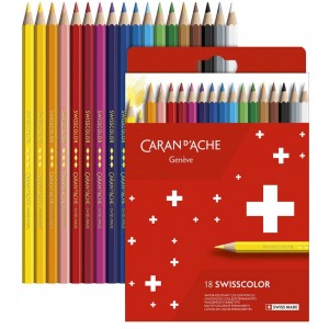 Lápis de Cor Swisscolor 18 Cores Permanente Caran D'Ache