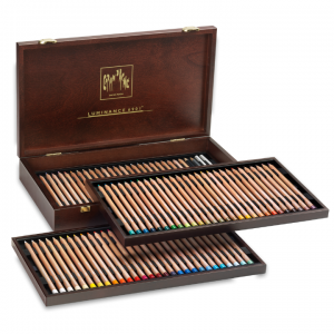 Estojo Lápis de Cor Luminance Caran d'Ache 76 Cores Cx Madeira