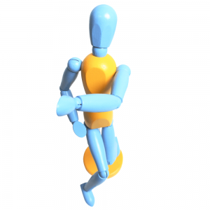 Boneco Articulado Para Desenho 30cm Color Azul e Amarelo