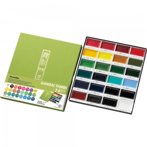 Kit Aquarela Kuretake Gansai Tambi 24 Cores