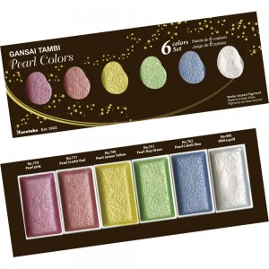 Kit Aquarela Kuretake Gansai Tambi Pearl Colors 06 Cores