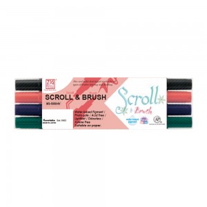 Caneta de Caligrafia Zig Scroll & Brush 03 Cores Kuretake