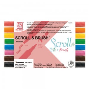 Caneta de Caligrafia Zig Scroll & Brush 08 Cores Kuretake