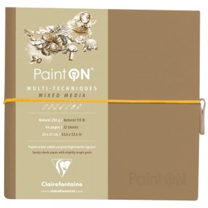 Bloco de Papel Paint On Clairefontaine 21x21 Natural Multi Técnicas 250g