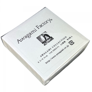 Mini Block de Papel Japonês Awagami C/150 Folhas de 8,5cmX8,5cm em Tons de Branco