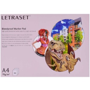 Bloco Bleedproof Marker Letraset Bloco 70g/m² 50 Folhas A4