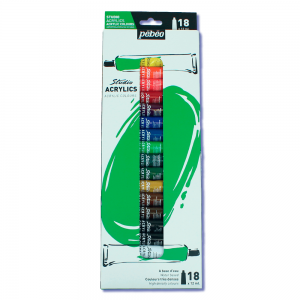 Estojo Tinta Acrílica Pébéo Studio 18 Cores 12ml 