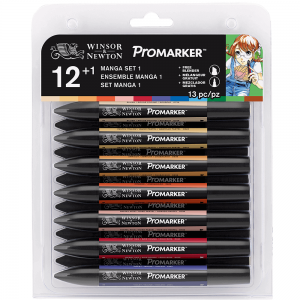 Marcador Promarker 12 Cores + Blender Mangá Set 1 Winsor & Newton