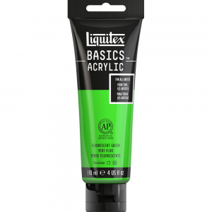 Tinta Acrílica Liquitex Basics 985 Fluorescent Green 118ml