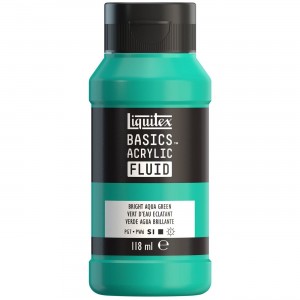 Tinta Acrílica Liquitex Basics Fluída 118ml S1 660 Bright Aqua Green