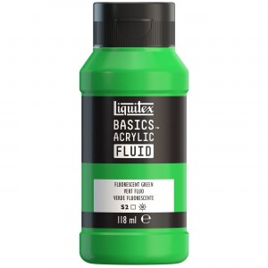 Tinta Acrílica Liquitex Basics Fluída 118ml S2 985 Fluorescent Green
