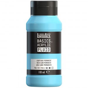 Tinta Acrílica Liquitex Basics Fluída 118ml S1 770 Light Blue Permanent