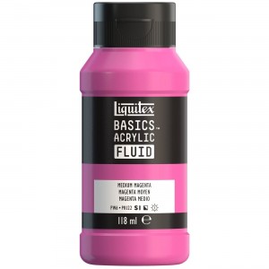 Tinta Acrílica Liquitex Basics Fluída 118ml S1 500 Medium Magenta