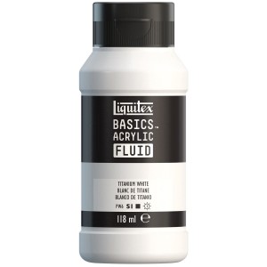 Tinta Acrílica Liquitex Basics Fluída 118ml S1 432 Titanium White