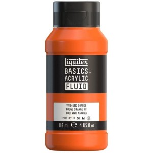 Tinta Acrílica Liquitex Basics Fluída 118ml S1 620 Vivid Red Orange