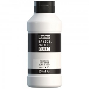 Tinta Acrílica Liquitex Basics Fluída 250ml S1 432 Titanium White