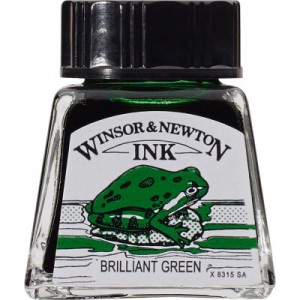 Tinta para Desenho Winsor & Newton 14ml Brilliant Green