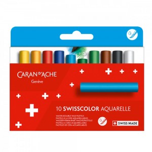 Pastel Aquarelavel Wax Swisscolor Caran d’Ache 10 Cores