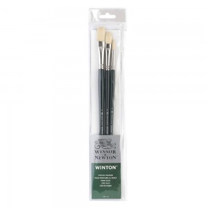 Kit De Pincéis Winsor & Newton Winton Acrílico/Óleo 03 Unidades
