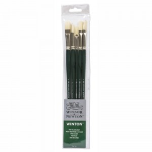 Kit De Pincéis Winsor & Newton Winton Acrílico/Óleo 05 Unidades