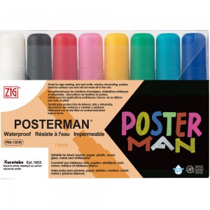 Marcador Zig Posterman Kuretake 08 Cores PMA-120/8V